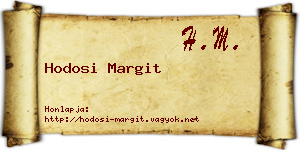 Hodosi Margit névjegykártya